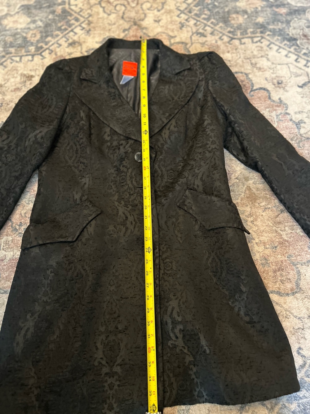 Christian Lacroix Vintage Classic Black Brocade Long Jacket - Picture 7 of 9